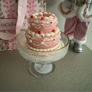 NEW Jessica Simpson 3D Cake Candle in Champagne Glass Viral Coquette Shabby Chic